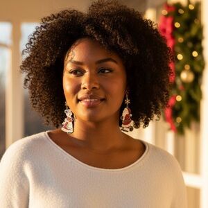 Festive Mr & Mrs Santa Earrings